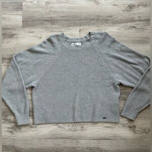 Hollister Gray Crew Neck Sweater Soft Knit Casual Cropped size S Small